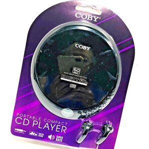 COBY Portable Compact CD Player Ear Phones Slim LCD Display Anti Skip NEW